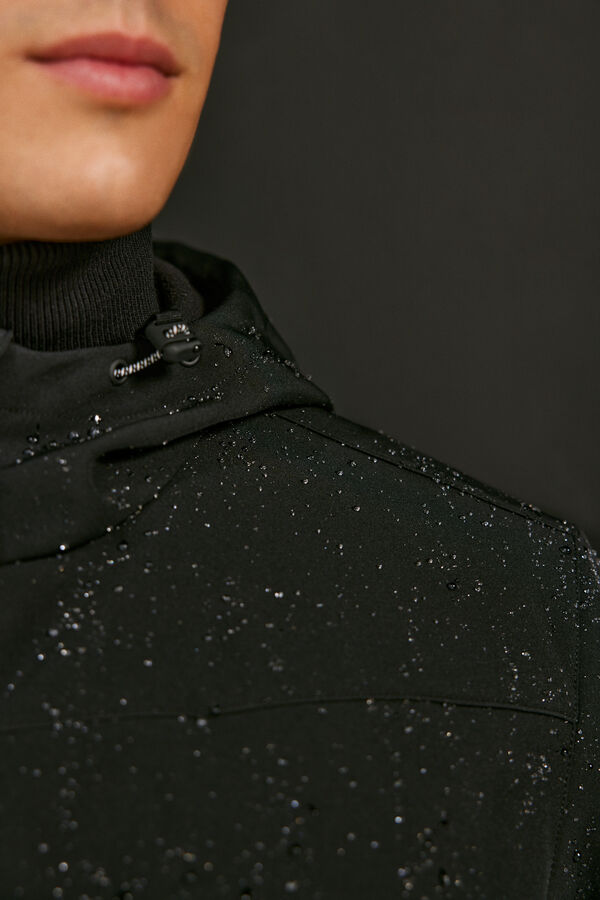 Springfield Duga jakna od softshell tehničke tkanine s kapuljačom crna