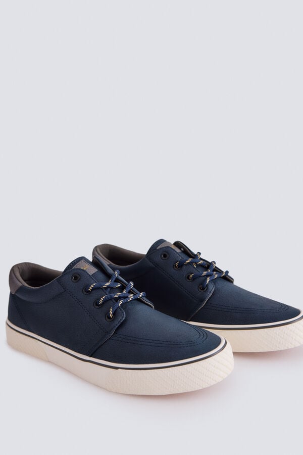Springfield Faux leather iconic sneaker blue