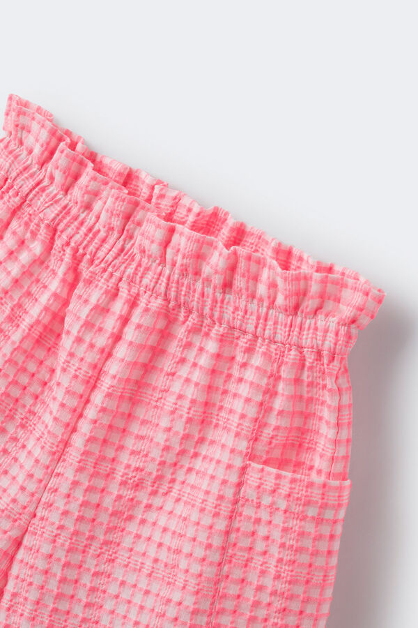 Springfield Šorts strukturirana tkanina fluorescentan za devojčice roze