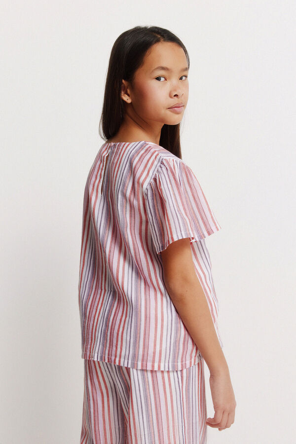 Springfield Kids Lureks prugasta bluza kratkih rukava za devojčice Ljubičasta