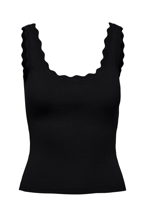 JDY Camiseta tirantes punto negro