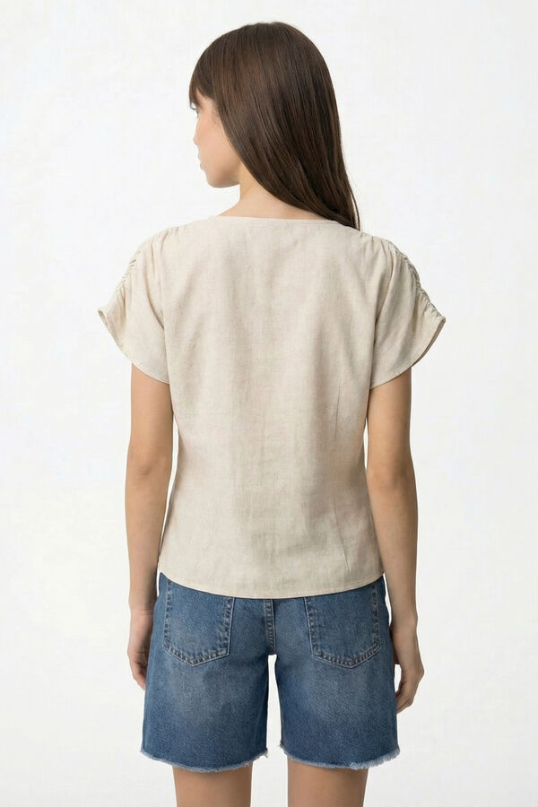 Tiffosi Blusa de manga curta bege