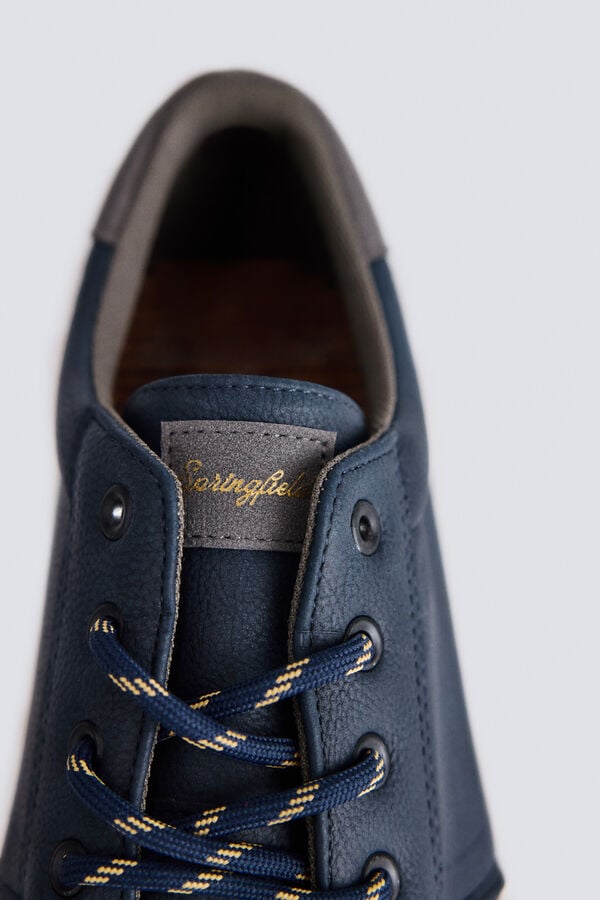 Springfield Faux leather iconic sneaker blue