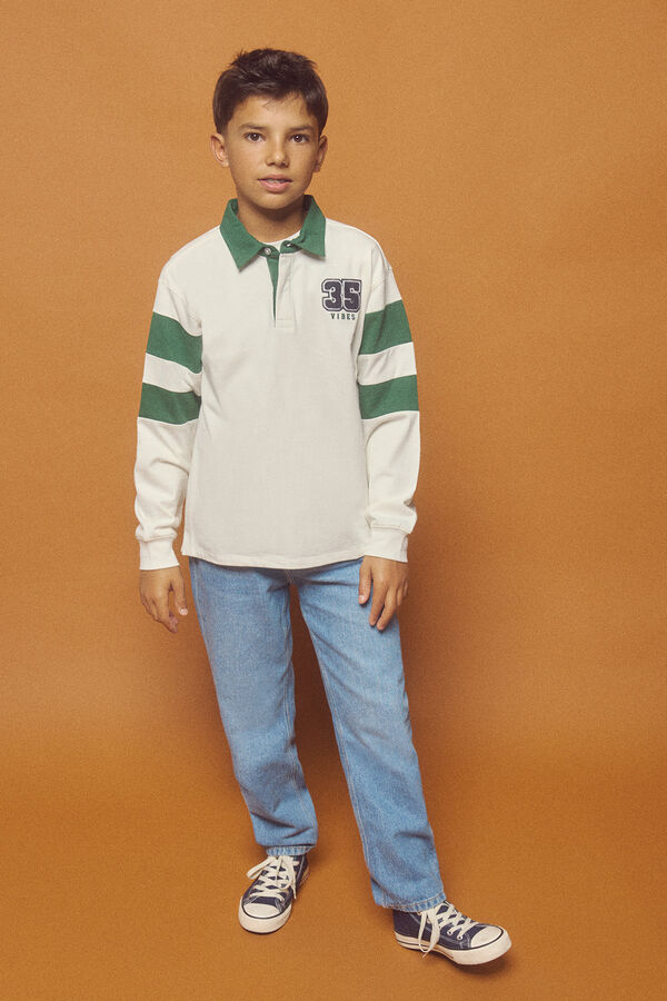 Springfield Boys patch polo ecru