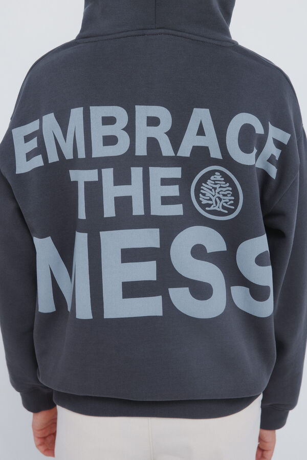 Springfield Kids Sweatshirt "Abrace a bagun&ccedil;a" para capuz cinzento