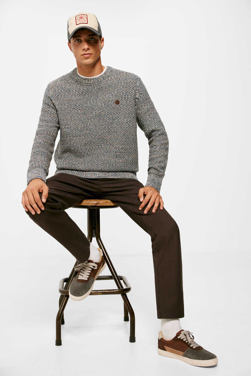 Springfield Textured two-tone winter chinos brown