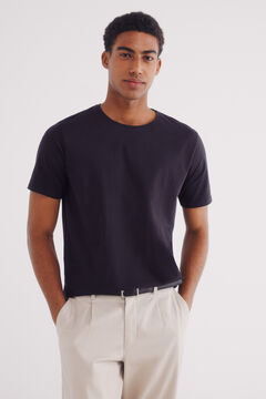 Springfield Camiseta b&aacute;sica algod&oacute;n lycra slim fit negro