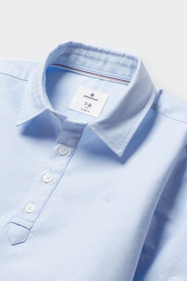Springfield Kids Camisa oxford polera ni&ntilde;o azul