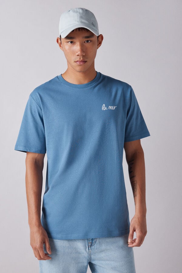 Springfield T-shirt la mer aguarela azul indigo
