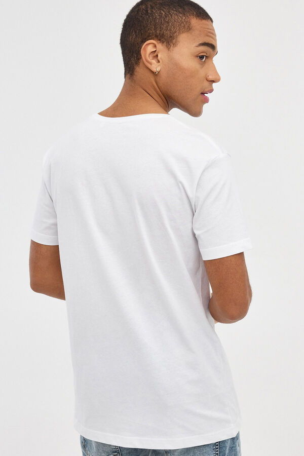 Springfield Camiseta Básica Cuello Pico blanco