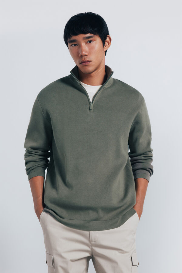 Springfield Milano zip fastening jumper beige