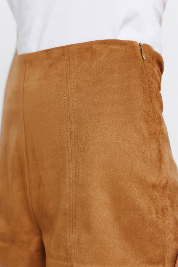 Springfield Faux suede short nude