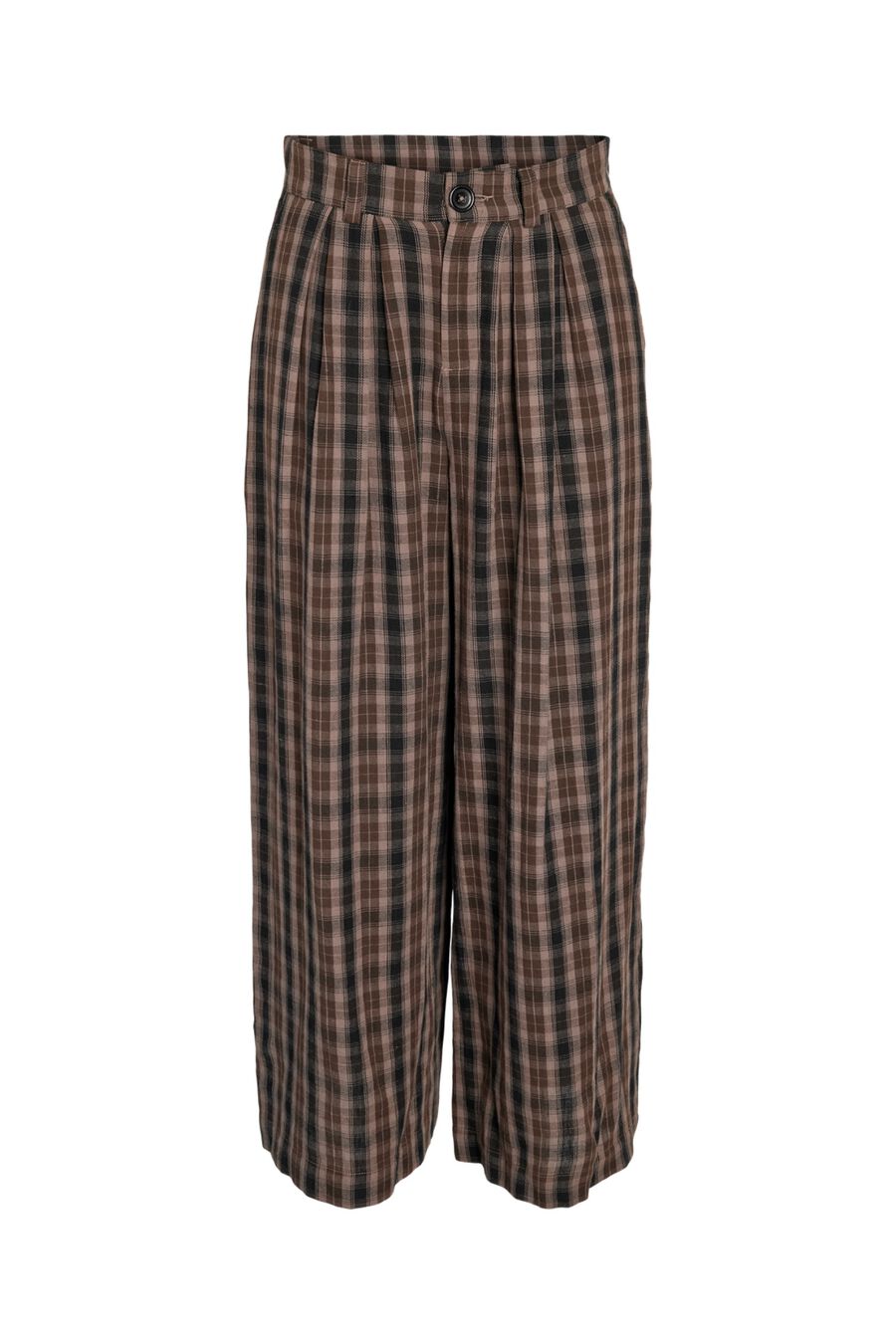 Pantalón wide leg de cuadros