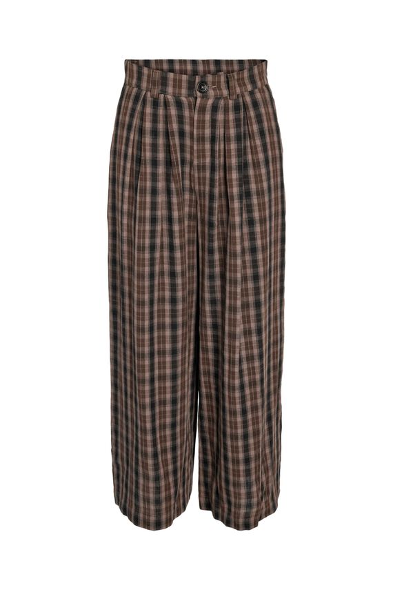 Pantalón wide leg de cuadros