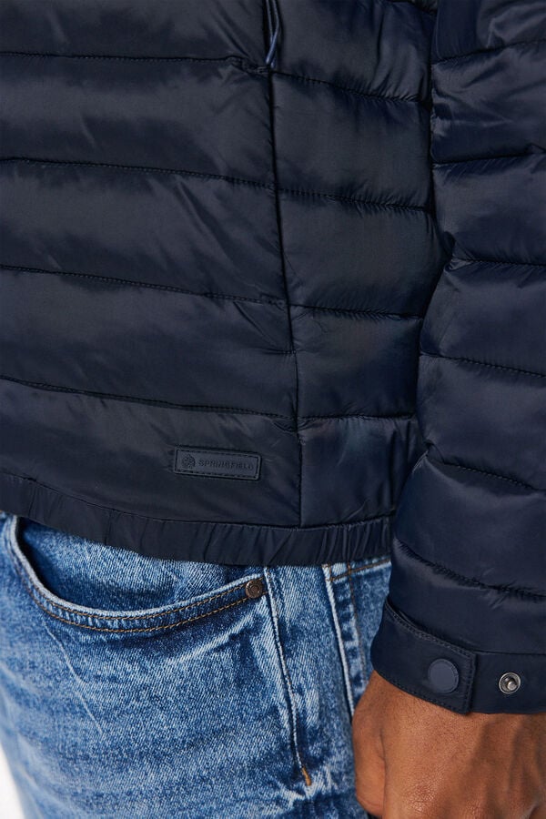 Springfield Quilted hooded jacket navy