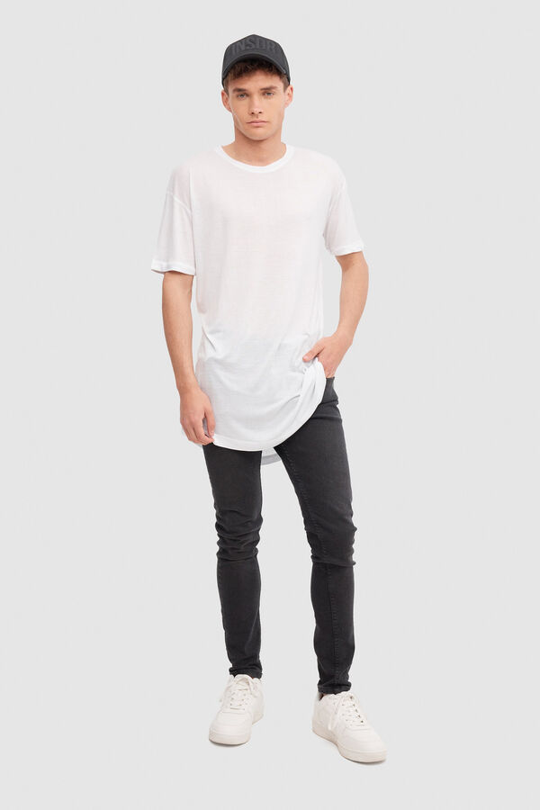 Inside Basic Long T-shirt white