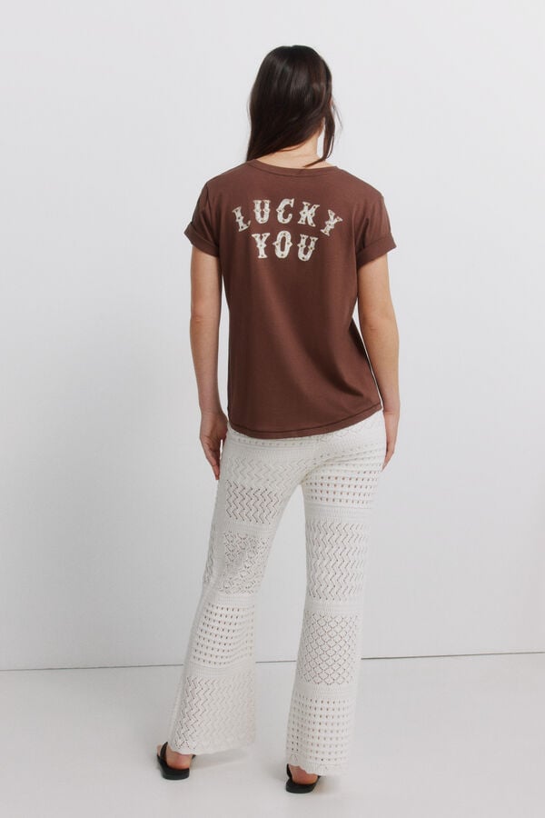 Springfield Pointelle long trousers brown