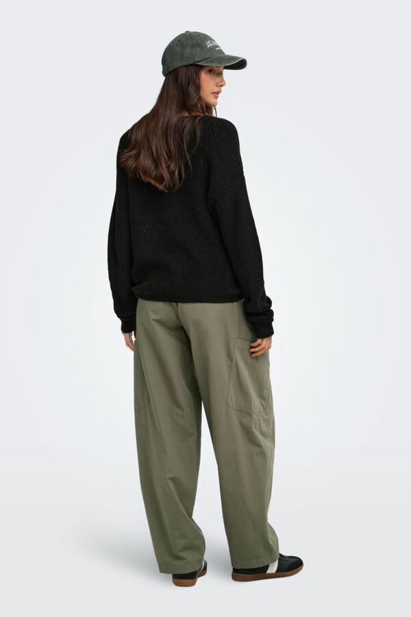 JDY Pullover mit V-Ausschnitt Schwarz