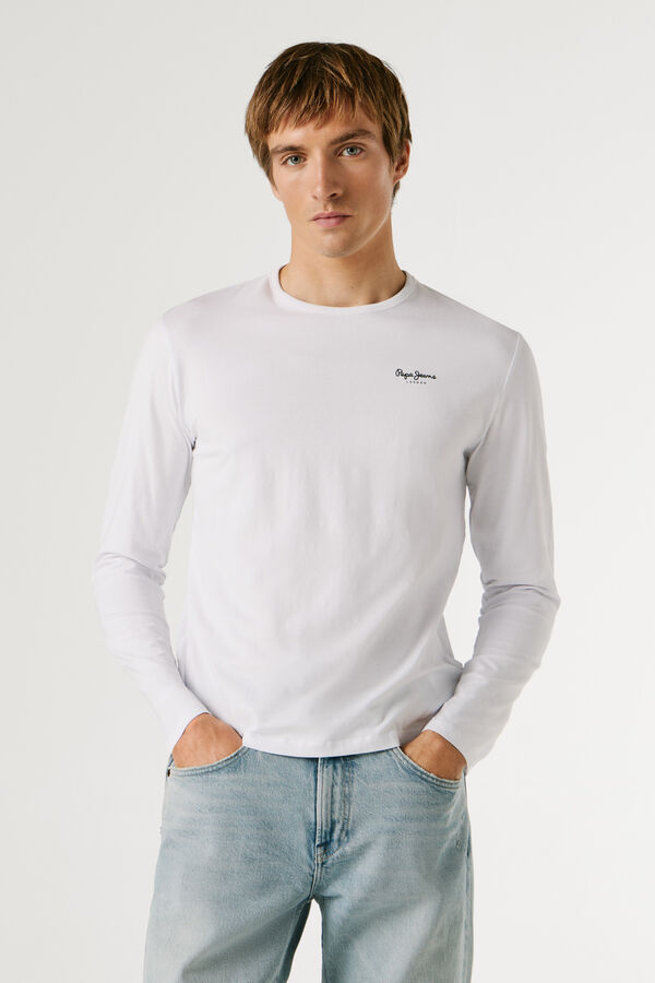 Pepe Jeans Fitted long sleeve T-shirt white
