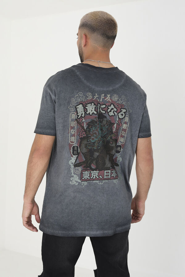 Springfield T-shirt oversize de manga curta cinza