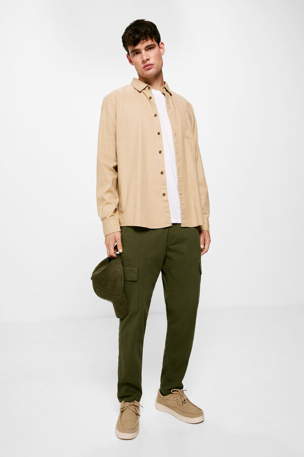 Springfield Camisa twill color beige