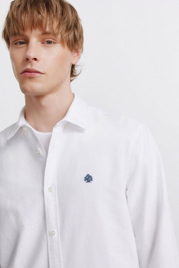 Springfield Oxford shirt with elbow patches white