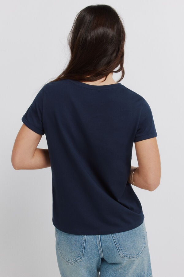 Springfield Cotton short sleeve T-shirt "cowgirl" blue