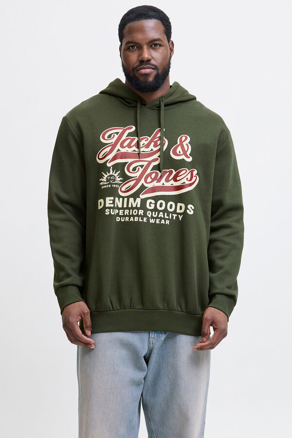Jack & Jones PLUS Essential hooded sweatshirt green