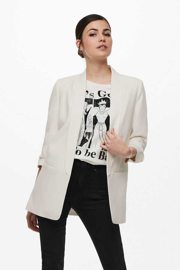 Only Blazer abierta manga remangada blanco