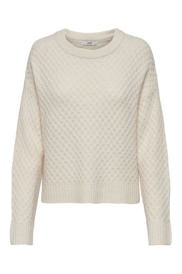 JDY Jersey cuello redondo blanco