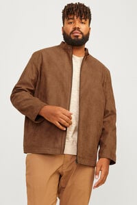 Jack & Jones PLUS Blus&atilde;o biker efeito camur&ccedil;a