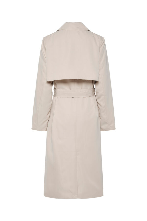 Pieces Long trench coat with belt grey