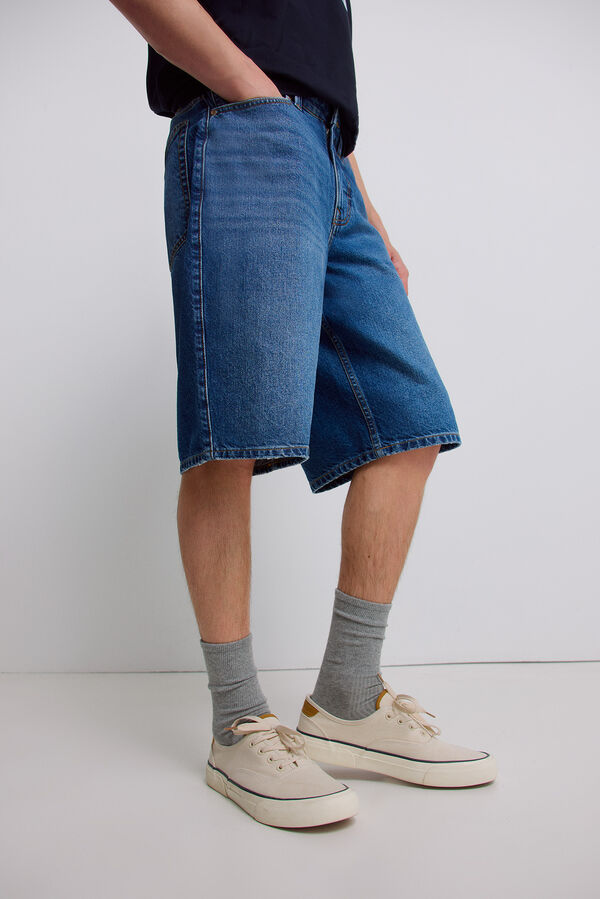 Springfield Denim baggy fit Bermuda shorts blue