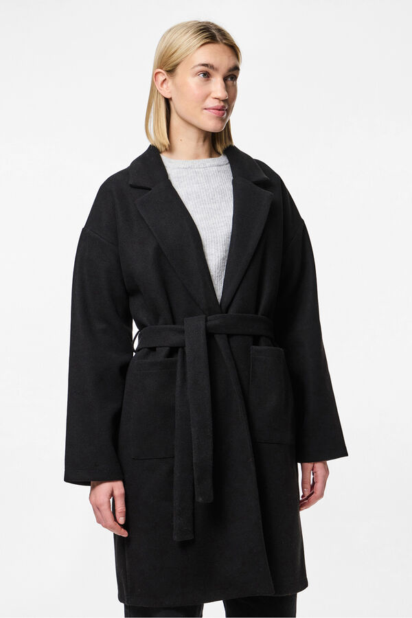 Pieces Sobretudo de tecido preto