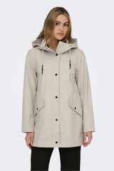 Only Hooded raincoat grey