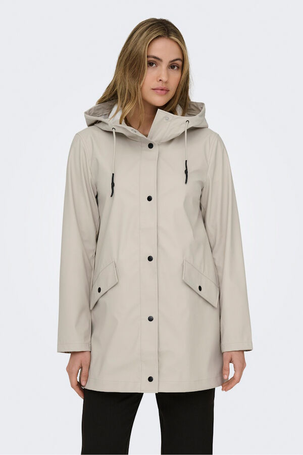 Only Hooded raincoat grey