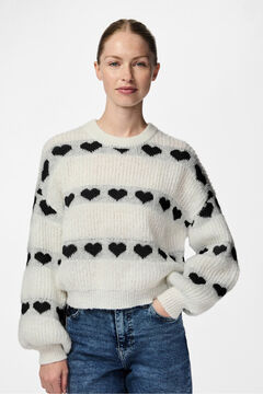 Pieces Sweater with hearts on cuffs