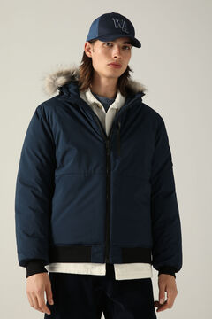 Springfield Thermal hooded fur jacket blue