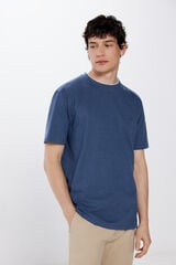 Springfield Camiseta doble piqué azul medio