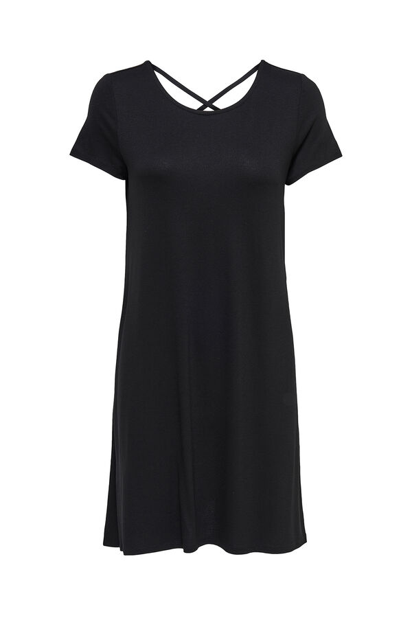 Only Vestido corto manga corta negro
