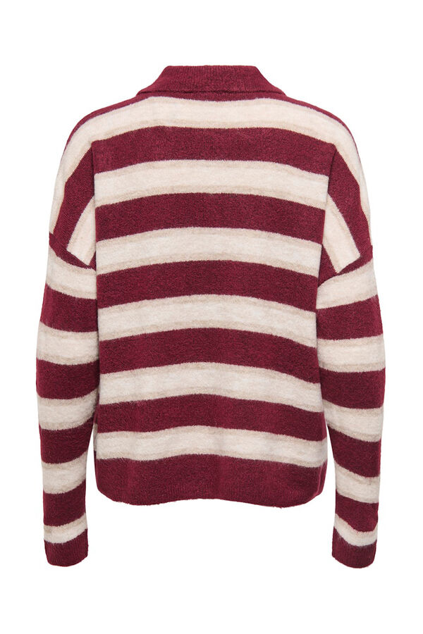 Only long sleeve jersey-knit polo shirt printed