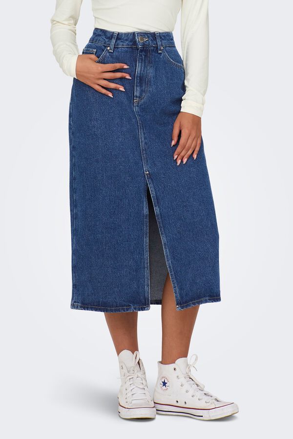 Only Denim midi skirt blue