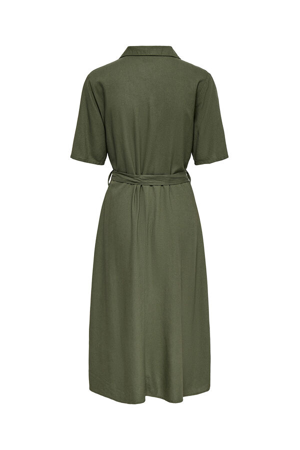 JDY Vestido midi lino verde