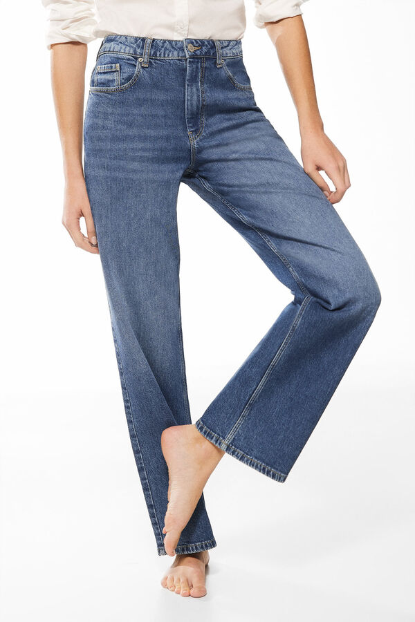 Springfield Straight wide-leg jeans blue