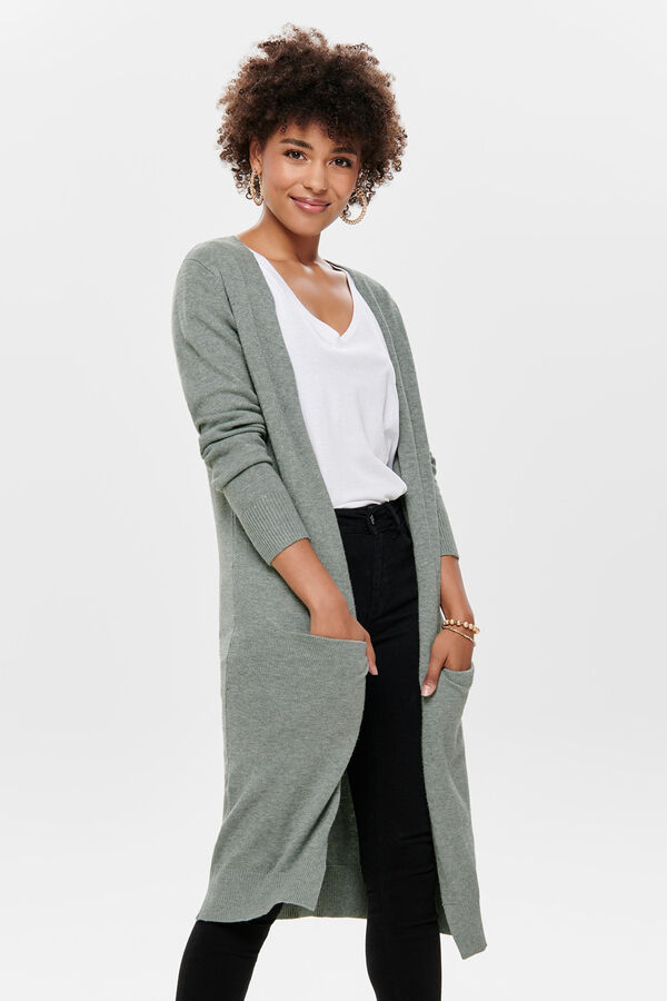 Springfield Long cardigan with pockets green