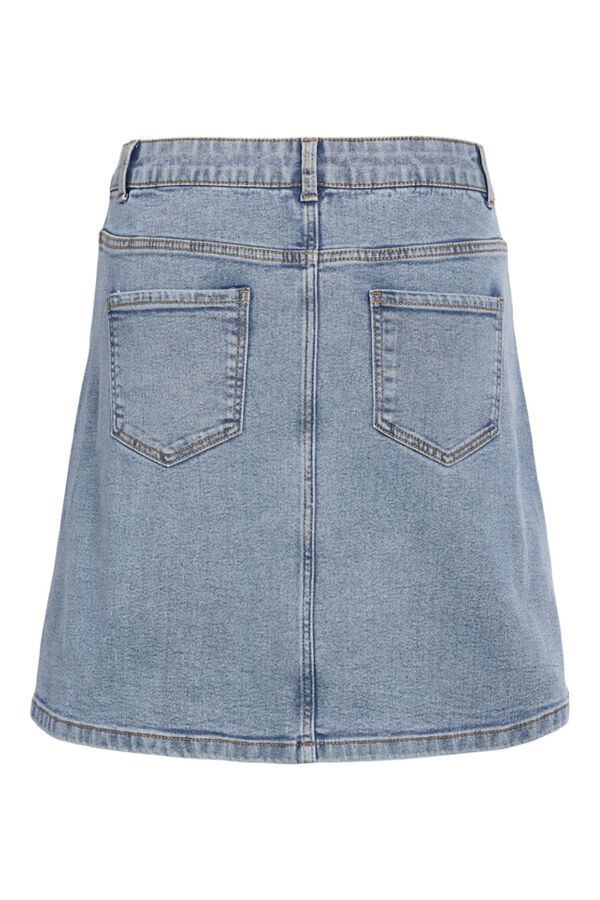 Noisy May Denim short skirt with button detail blue