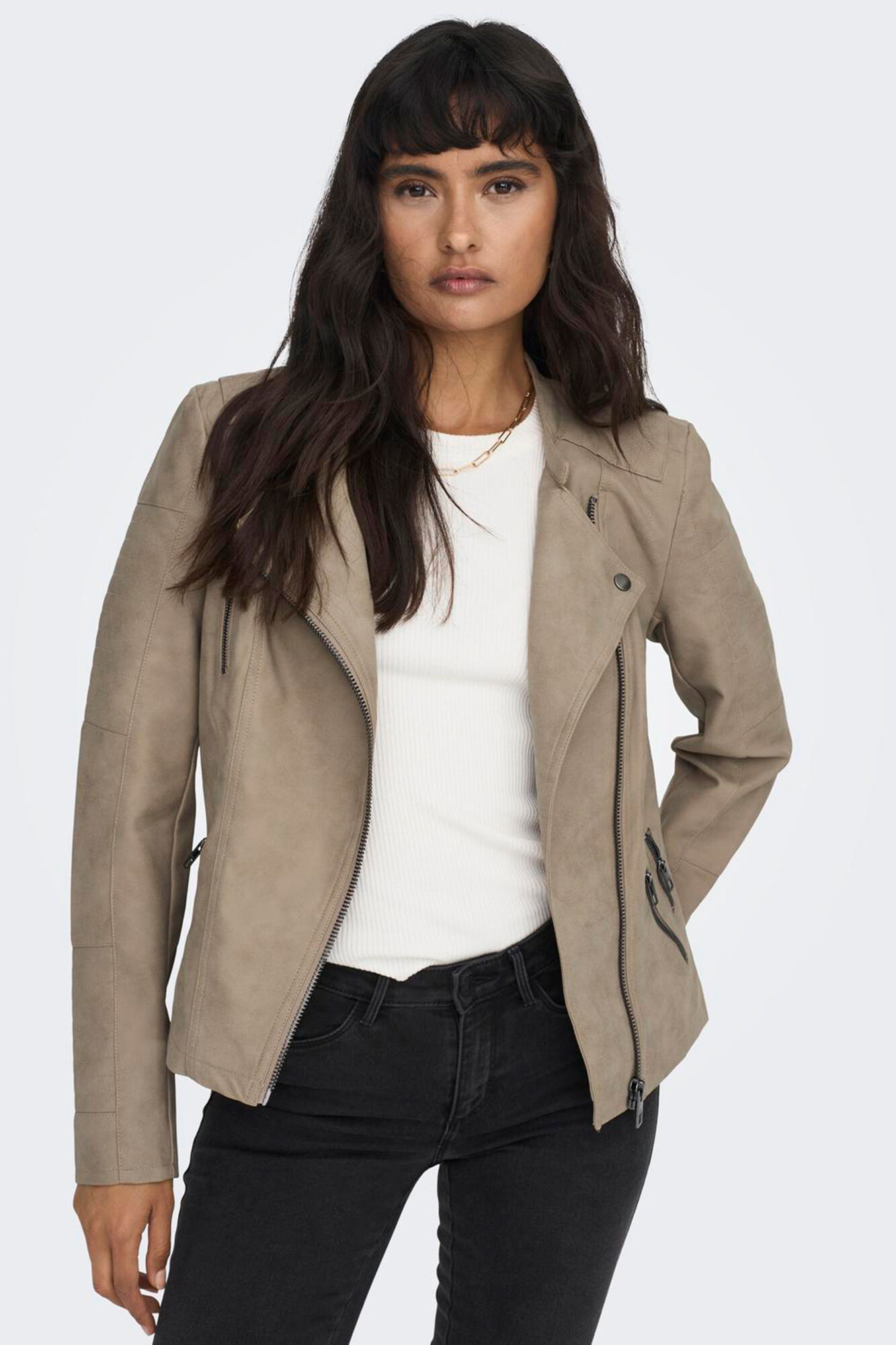 Only Cazadora estilo biker con cierre cremallera