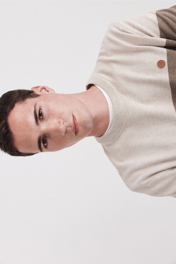 Springfield Colour block basic jumper nude