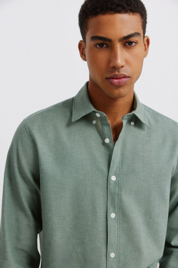Springfield Linen shirt green