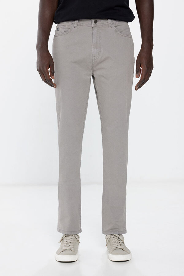 Springfield Pantalon léger couleur slim fit gris